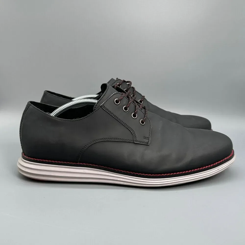 Cole Haan Original Grand Plain Toe Oxford Mens 11.5 Dress Shoe Matte Black Lace